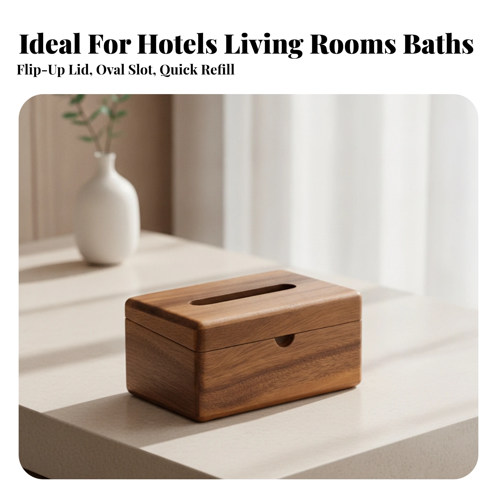 Tissue Box Decorative Tissue Box with Flip-Open Lid Dispenser Easy to Refill Container Long-Lasting for Living Room, Bathroom