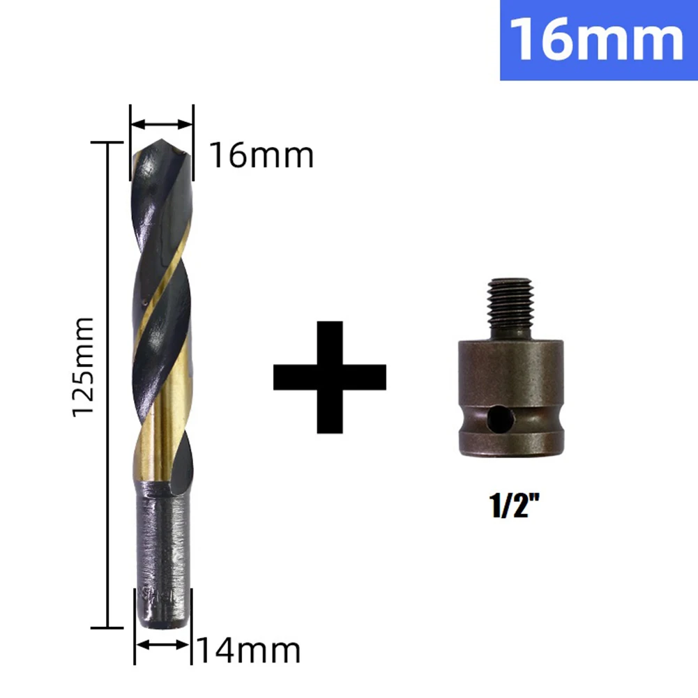 14 25mm Diameter HSS Drill Bit Set with 1/2\'\' Adapter – Suitable for Various Materials Including PVC and Plastics