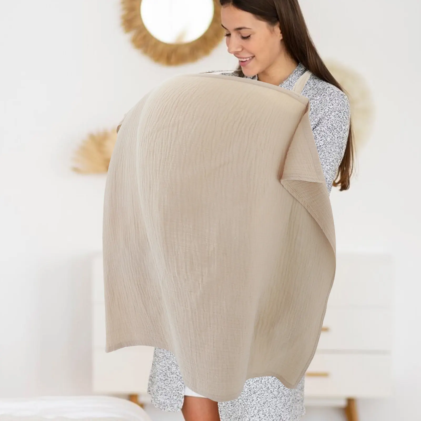 Breathable Nursing Cover Adjustable Shoulder Strap Privacy Breastfeeding Shawl Outdoor Baby Nursing Cover Breastfeeding Covers