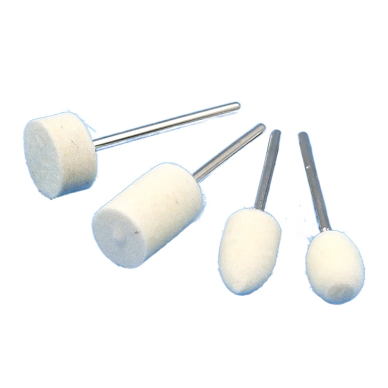 12 buah kepala pemoles wol 2.35mm batang untuk wanita kuku merasa Bobs pengukir alat abrasif mata bor putar Gerinda