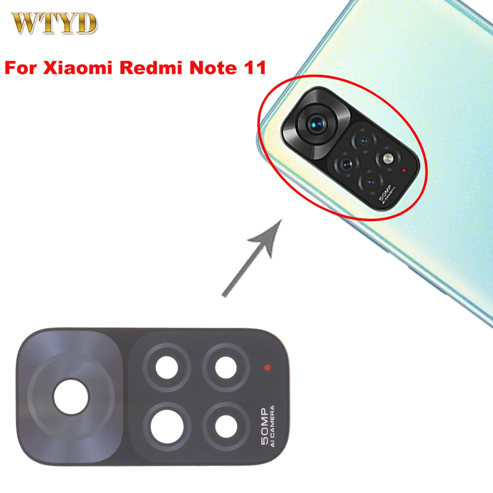 عدسة الكاميرا الخلفية لكاميرا ريدمي نوت 11 ، قطع غيار بديلة ، 10 ، 10 #1