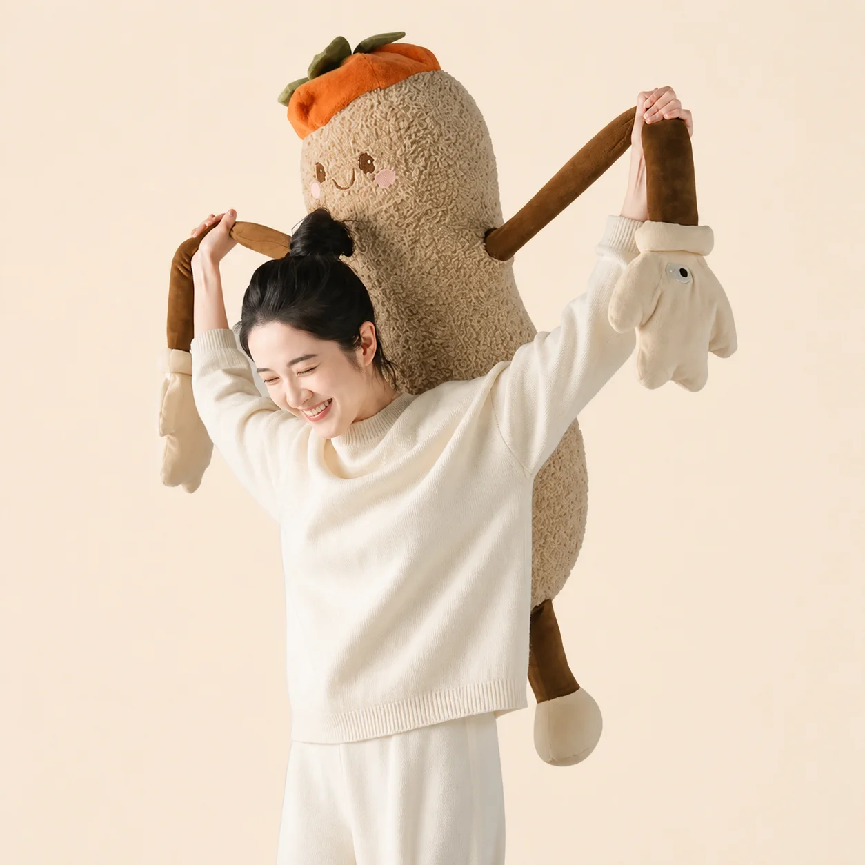Okya Peanut King Sleep Inducing Plush Pillow Toy Doll Hugging Patting Cushion Squishy Tapping Plushie Girlfriend Birthday Gift