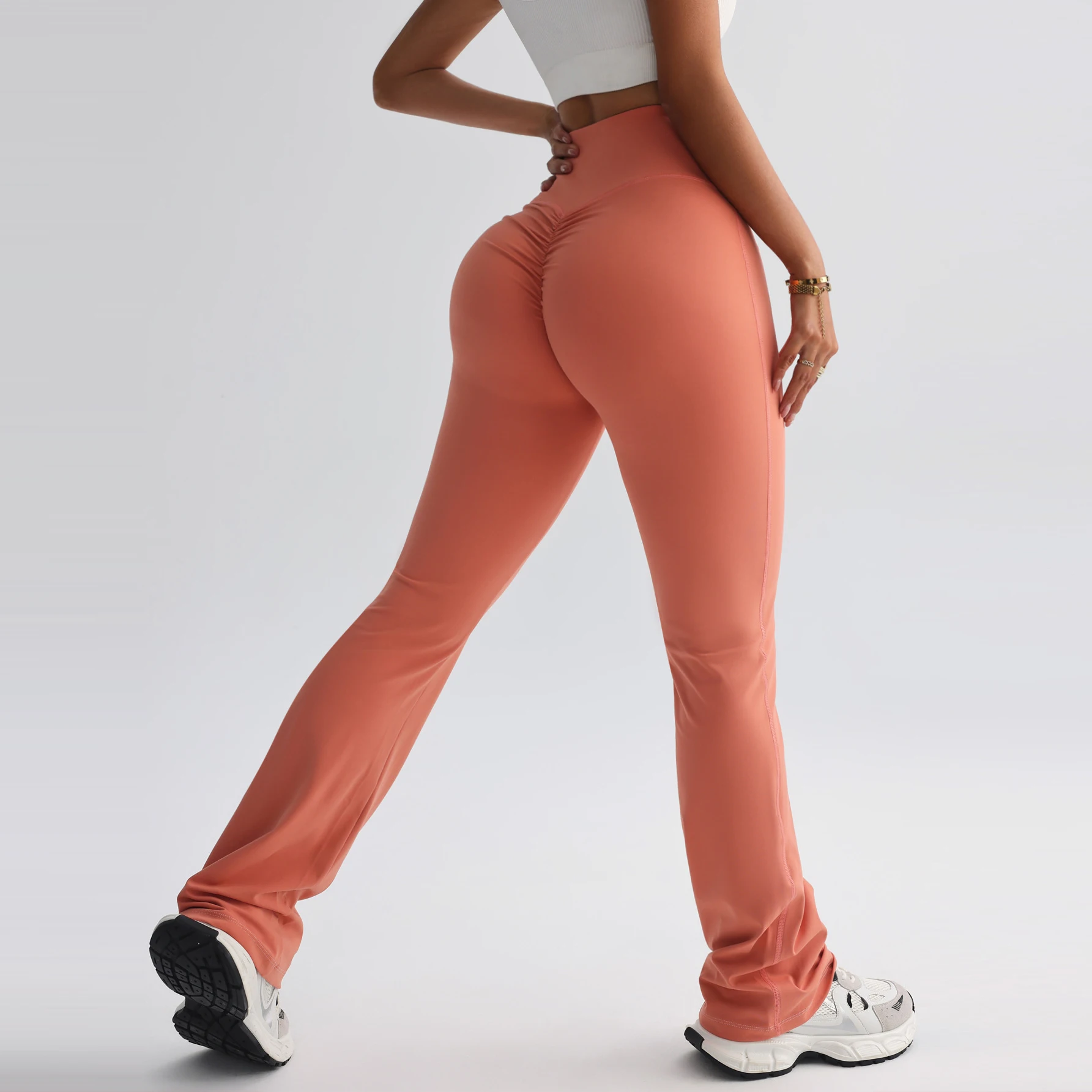 Women Nylon Scrunch Leggings High Waist Butt Lifting Gym Fitness Workout Elastic Leggins Yoga Pants Training Tights Sportswear