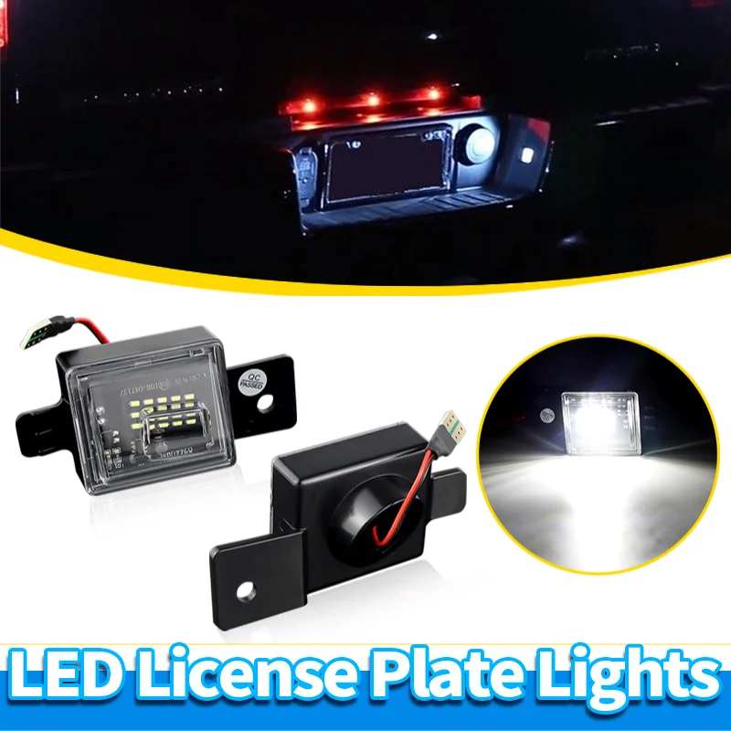 

2PCS LED License Plate Lights for Chevrolet Silverado 1500/2500HD/3500HD & GMC Sierra 2014-2022 - 6500K White Canbus Error Free