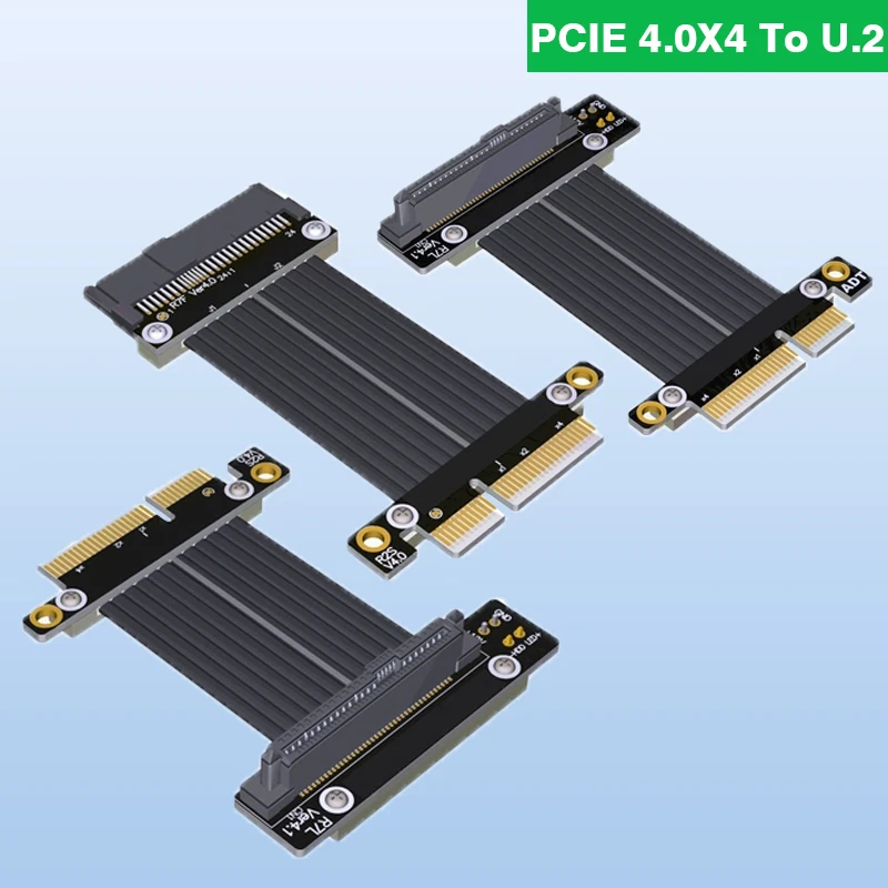 

64Gbps Riser U.2 Interface U2 To PCI-E 4.0 X4 SFF8639 NVMe Solid State SSD Female Extension Cable Gen4.0 Ribbon Extender PCIe 4x