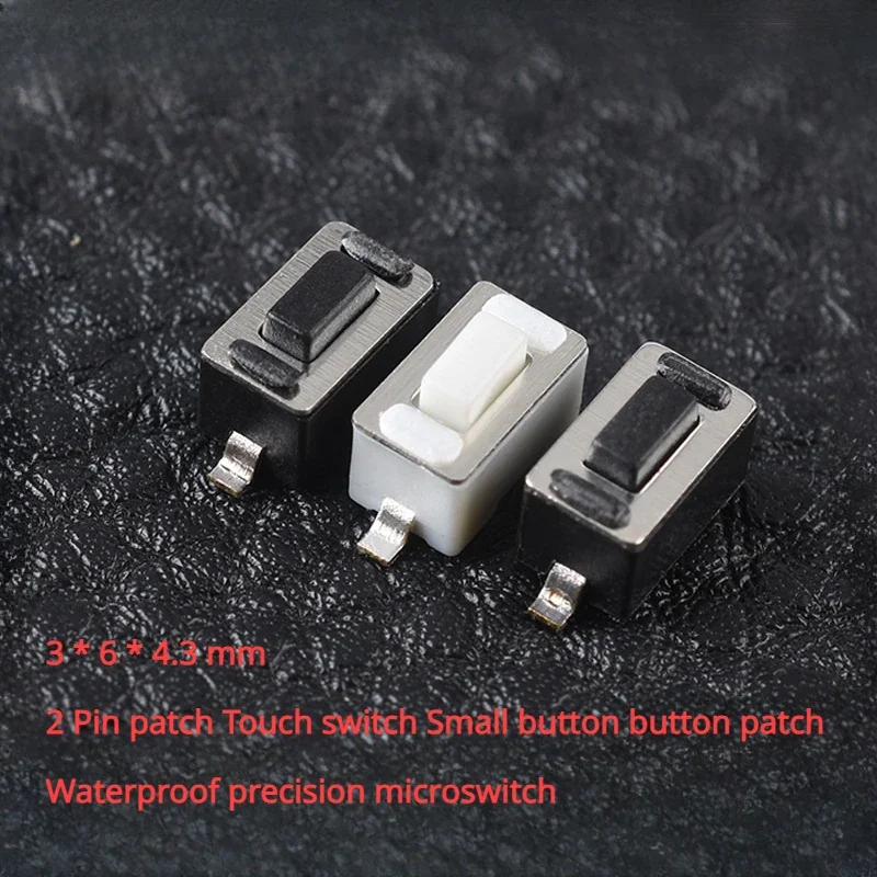 

5pcs 3*6*4.3mm 2-pin SMD tact switch small button button SMD waterproof precision micro switch