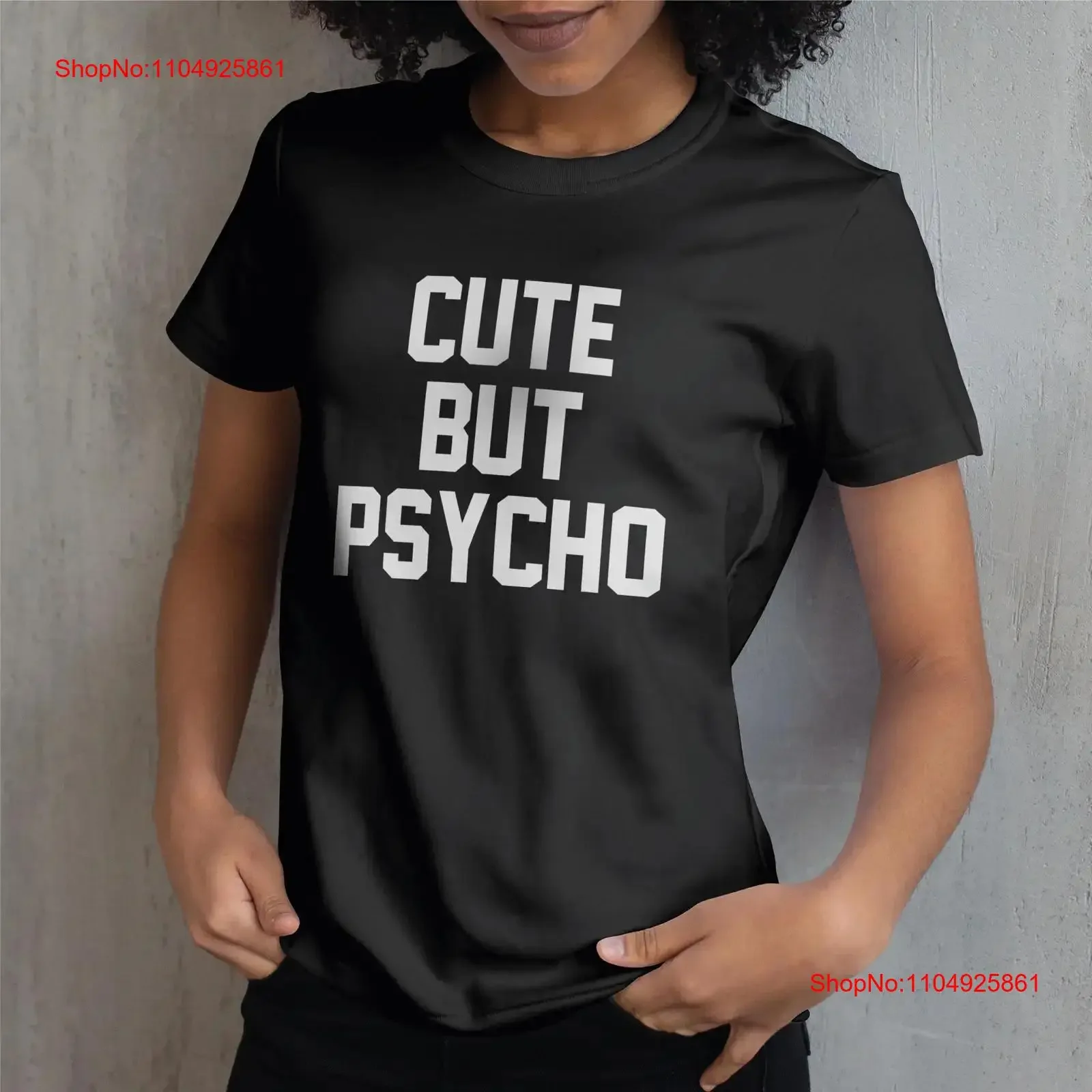 Linda pero psicópata camiseta divertida chica femenina amor loco para mujeres vintage lavado moda gráfico Casual versátil Unisex estirado