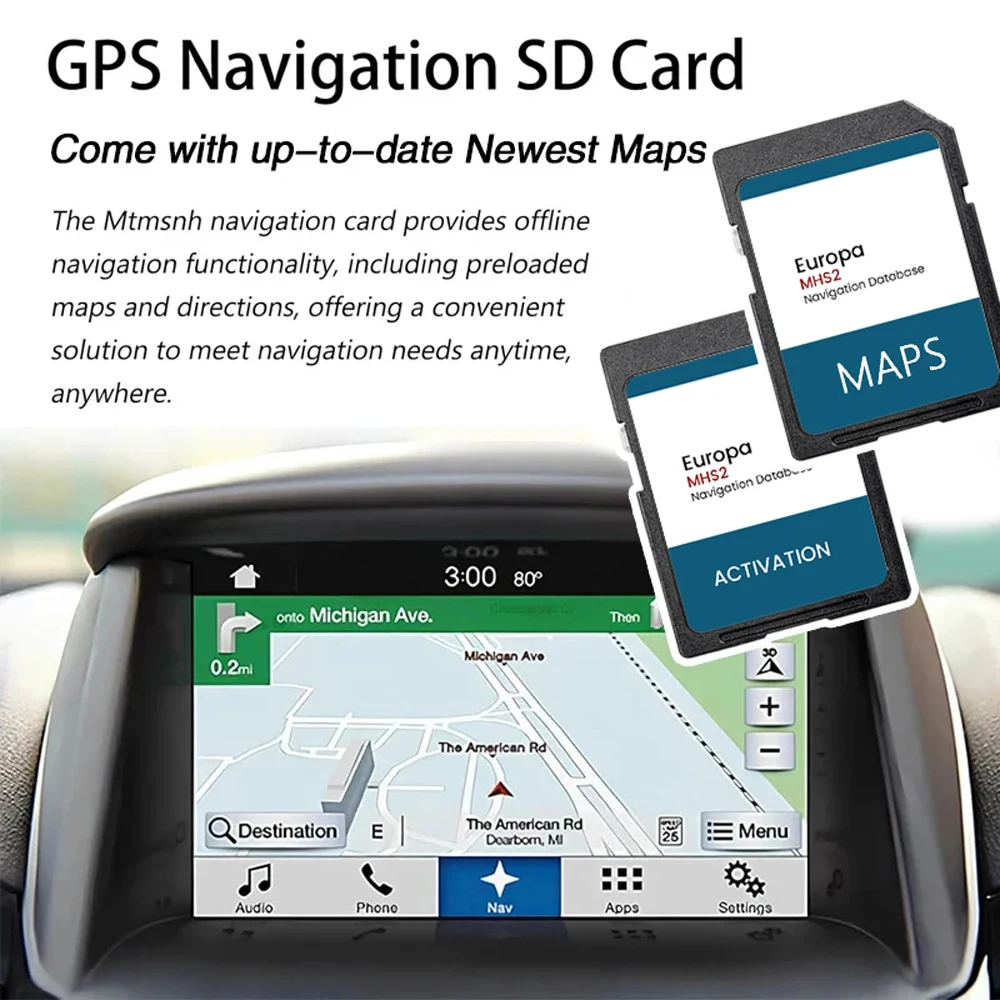 بطاقة Sat Navi SD لأودي Q2/Q5/A3/A4/A5/S3/S4/S5 2015-2020 MHS2 بطاقة تفعيل الملاحة GPS بطاقة خريطة أوروبا 16 جيجابايت تحديث 2024