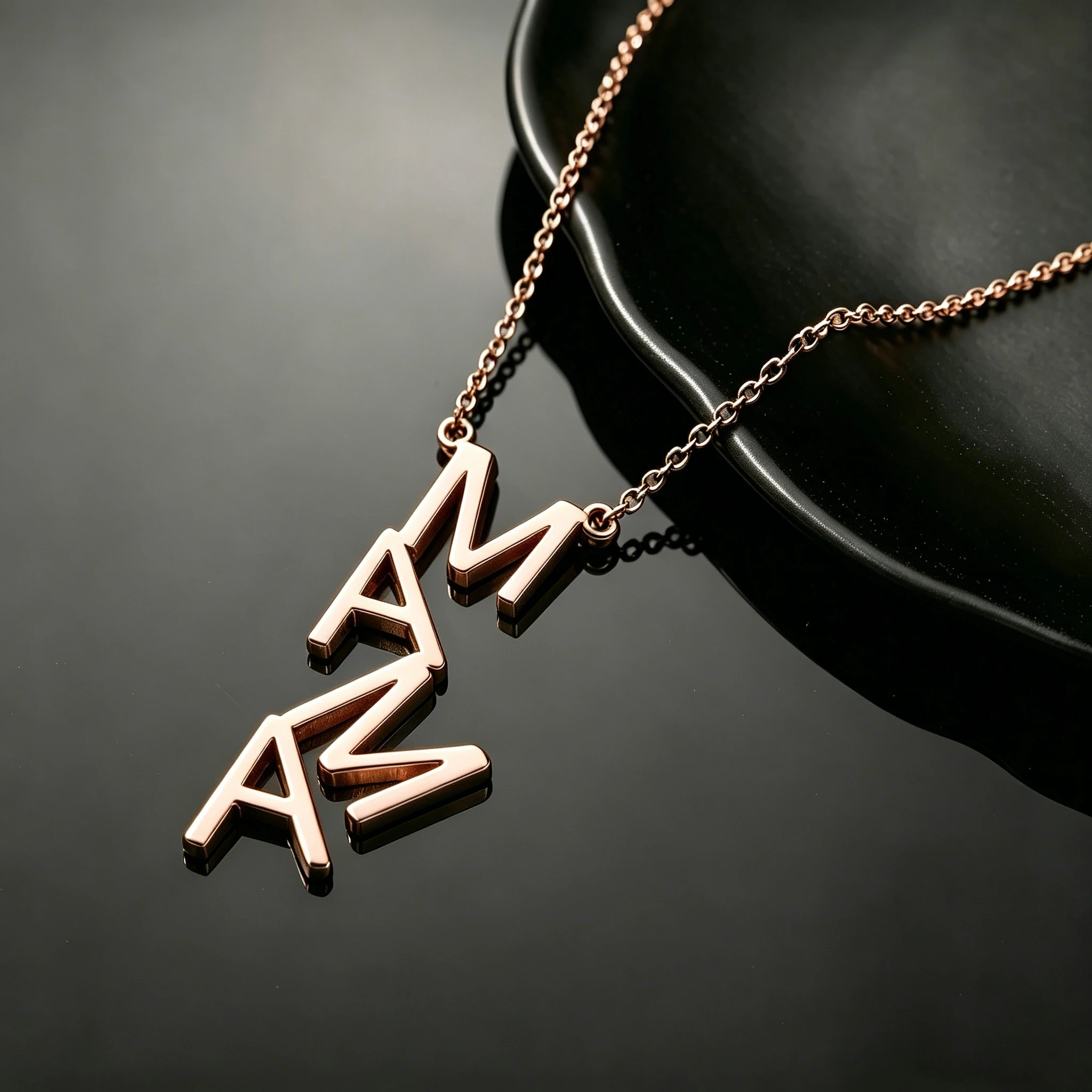 Personalisierte Namenskette aus Edelstahl mit Übergroßem Anhänger, Modische Minimalistische Halskette, Tägliches Geschenk für Sie – Detail 5