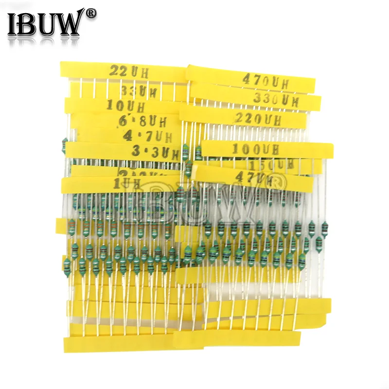 0307 1uH to 470uH Inductor, 14valuesX10pcs=140pcs,,color ring Inductor Assorted Kit