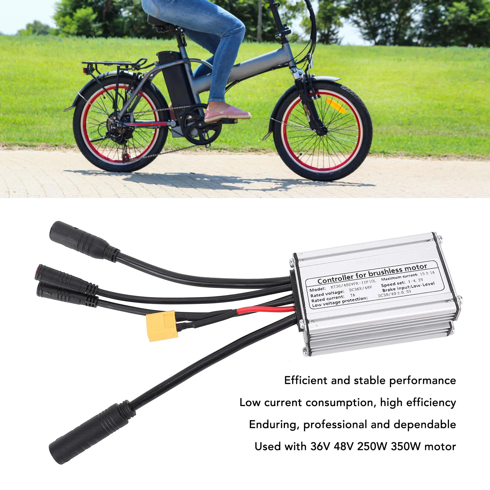 

Контроллер двигателя 36В/48В, 6-трубочный, 250Вт/350Вт, синусоидальный, с линией подключения фары и водонепроницаемым разъемом для электровелосипеда