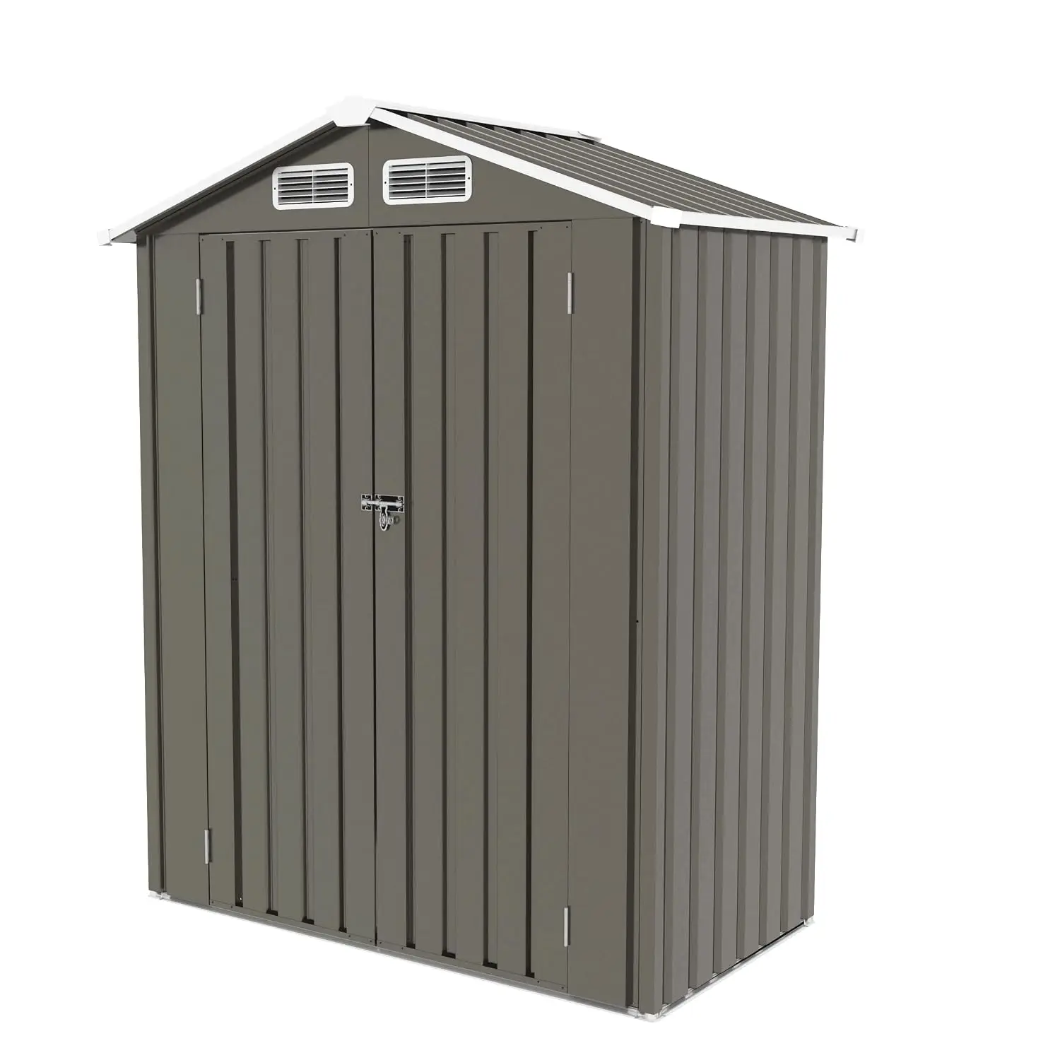 Heavy-Duty Metal Outdoor Storage Shed Lockable Waterproof with Shelves Hooks for Garden Tools Bikes Durable Steel, Customized