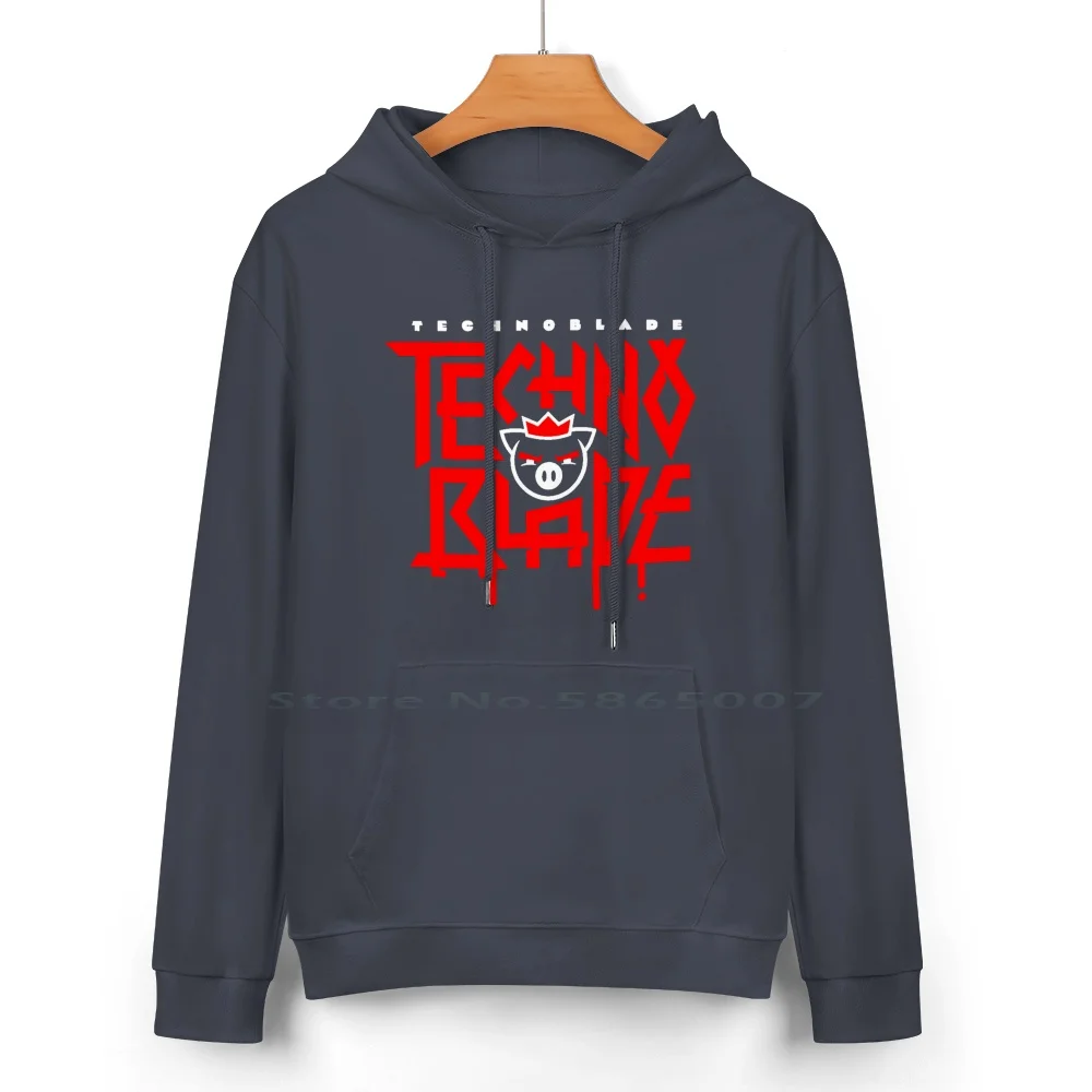 Technoblade Logo Red Cotton Hoodie Sweater 24 Colors Technoblade Dream Smp Dream Team Mcyt Pig King Techno Blade Agro Dsmp 100%