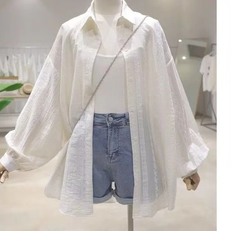 

Design of New Thin Texture Sunscreen Shirt in Summer 2025 Loose Shirt Cardigan Jacket Shirt Long Sleeve Jacket