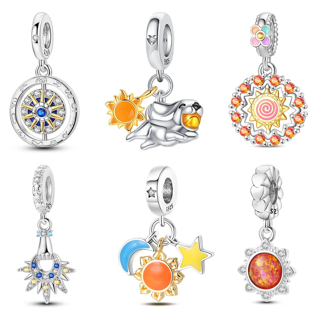 Charms Plata Solar Azimuth Star Pendant Silver Colors For Charms Silver Colors Original Bracelet for Jewelry Making