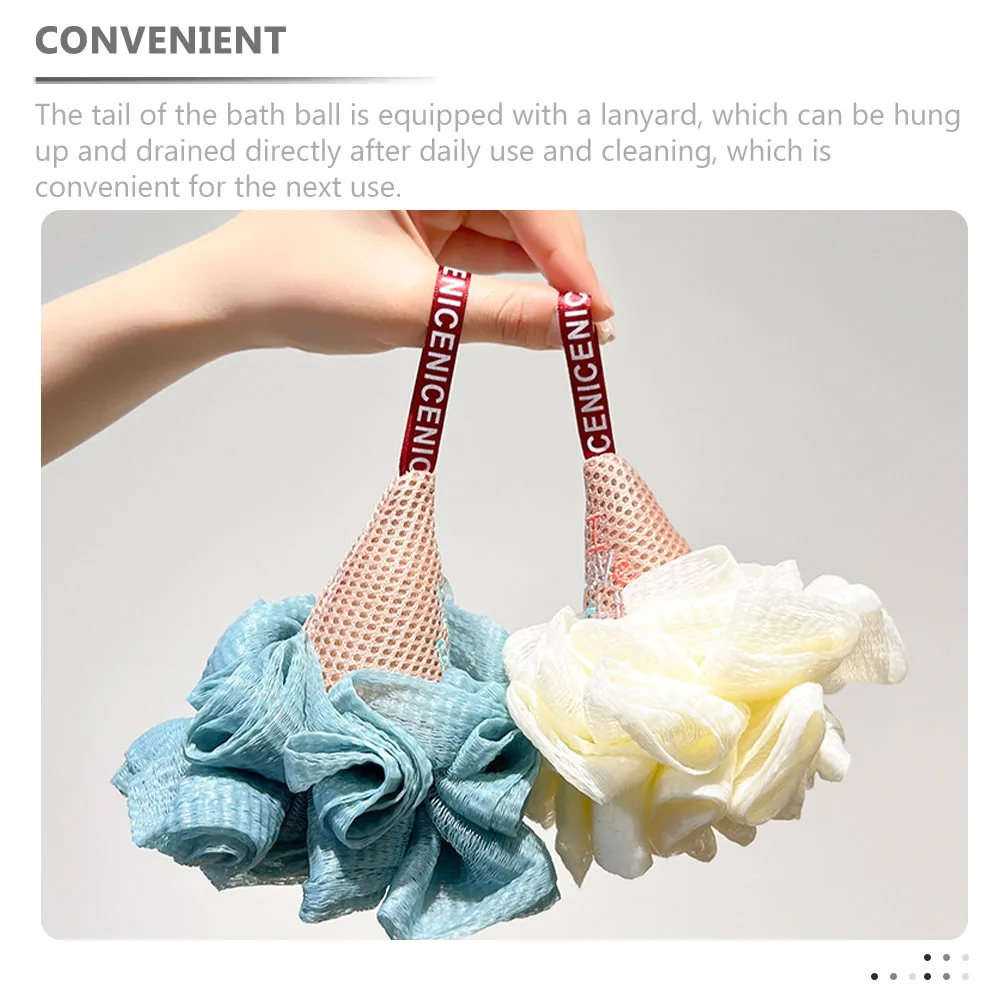 

2pcs Loofah Sponge Exfoliating Body Scrubber Shower Ball Accessories For Women Kids Baby Reusable Mesh Bath Ball Back Scrubber