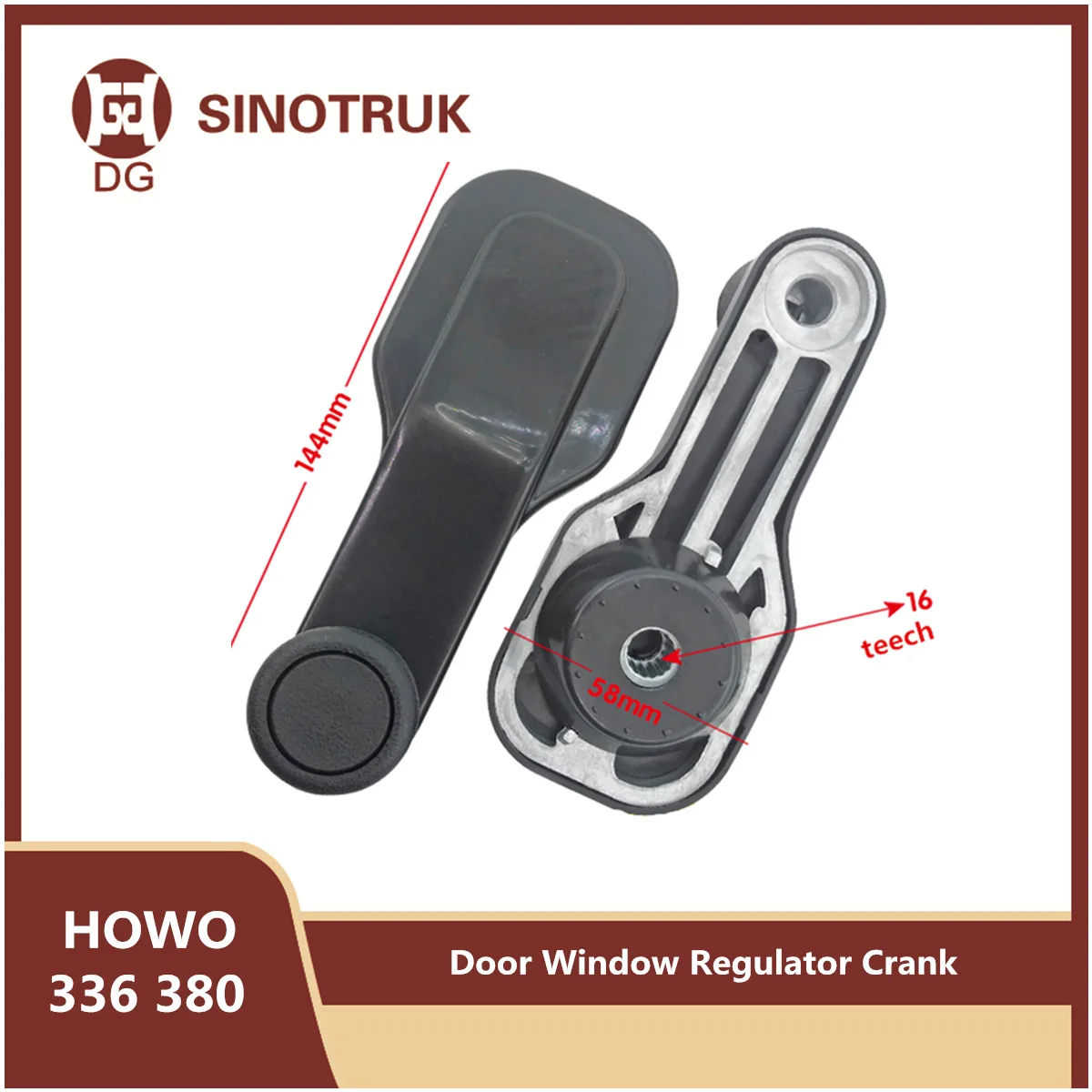 

1 Piece Door Window Regulator Crank For SIONTRUK HOWO Crank Handle Heavy Truck 336 380 Hand Movement Manual Operation