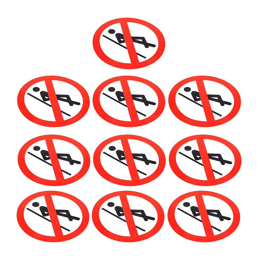 10 stuks veiligheidsborden stickers tag werkplaats waarschuwing voor geen leunende pvc zelfklevende schil en stickers