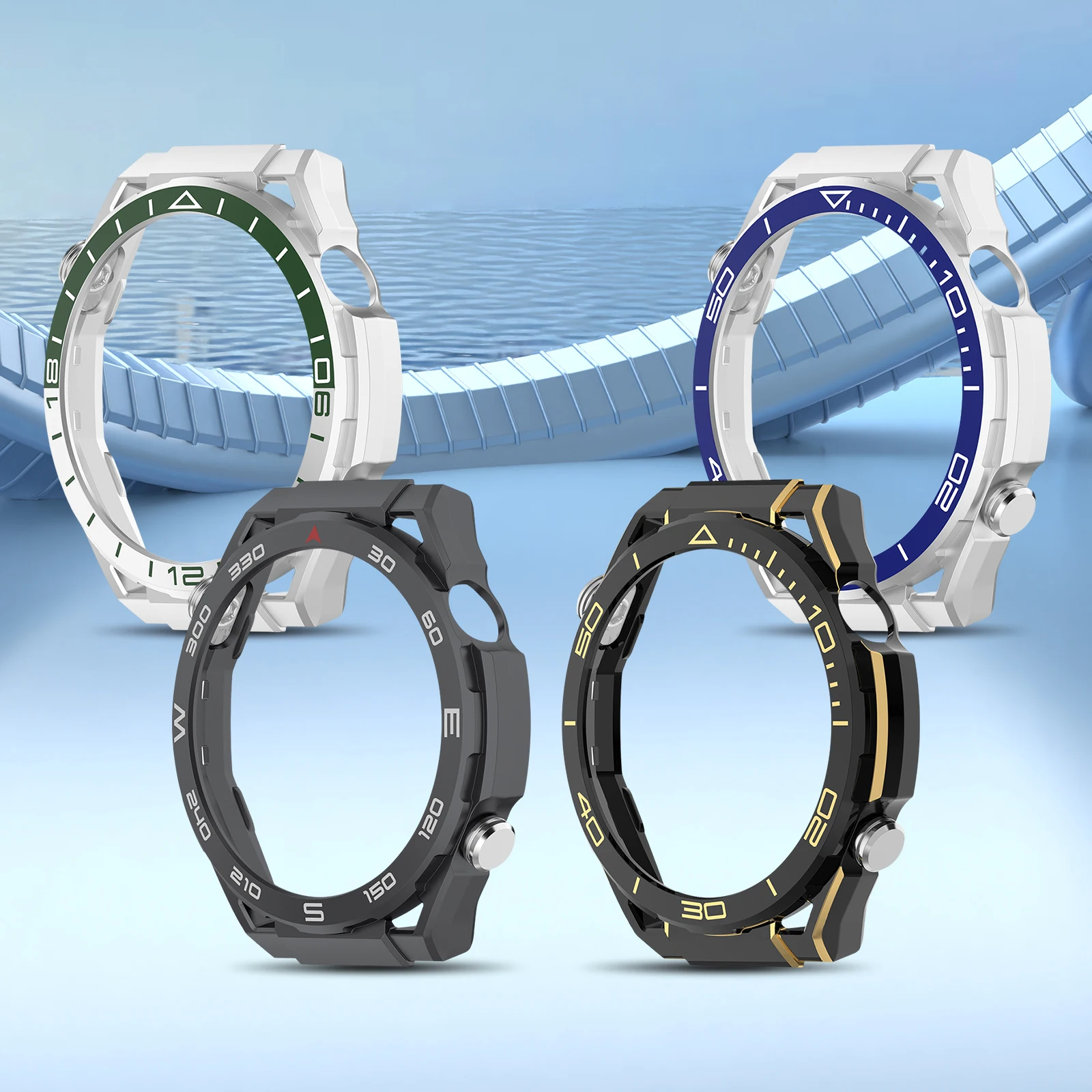 Protective Case Hollow Out Watch Frame Bumper Watch Protective Cover Frame Bumper Case Cover for Huawei Watch GT6 Pro 46mm