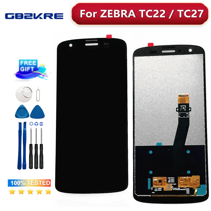Pantalla LCD 100% probada para ZEBRA TC22 TC27 y reemplazo de Sensor táctil para teléfono móvil Zebra TC 22 piezas LCD