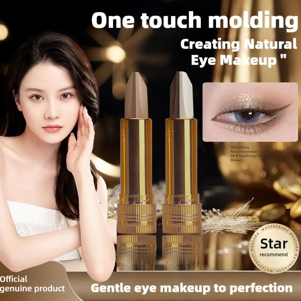 Bâton de Fard à Paupières Double Document 256, Maquillage Étanche, Bicolore, Scintillant, Cosmétiques, Portable, miles Paresseuse