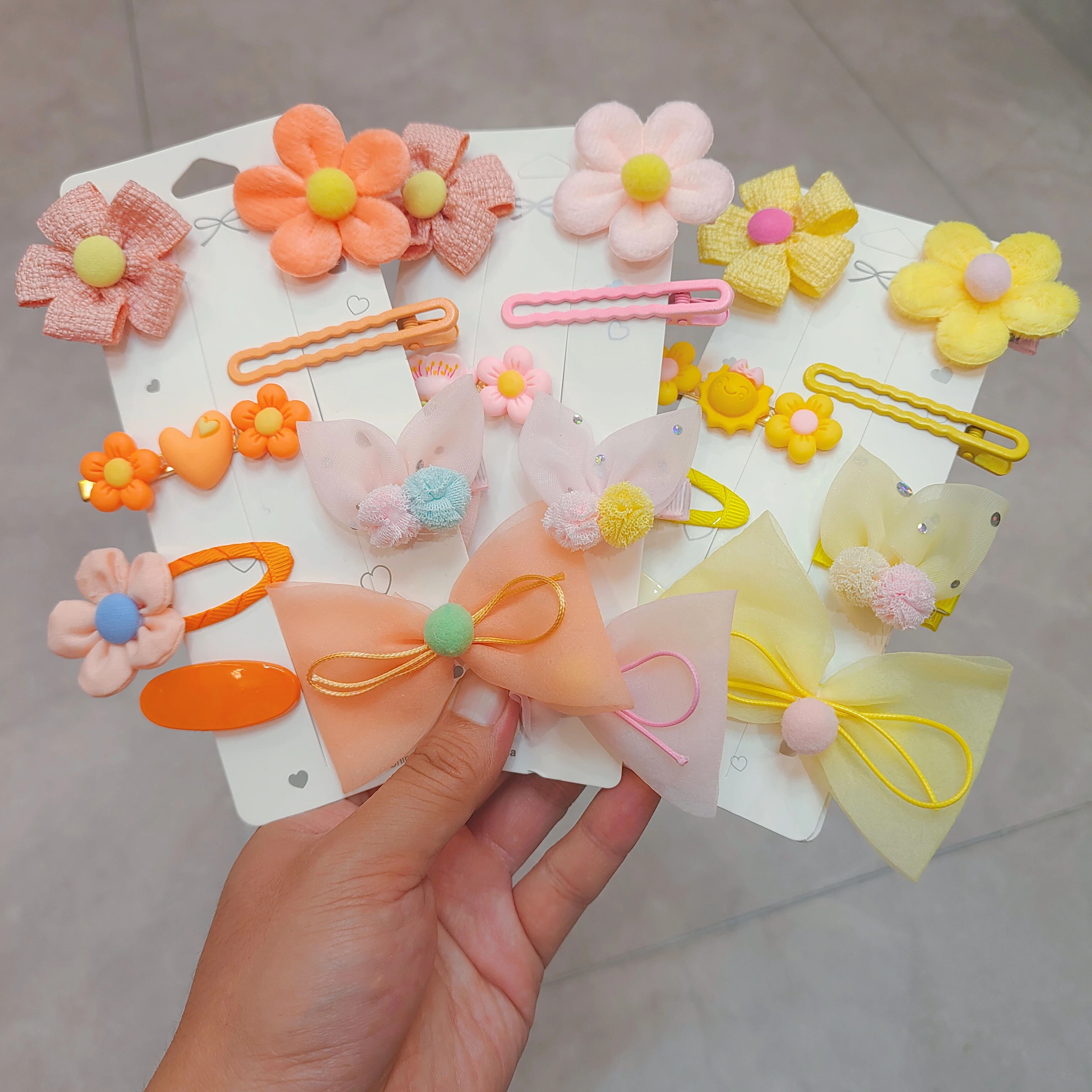 【 8-Piece Set 】 Children's Hairpins For Girls Free Shipping Flower Plastic Bow Mesh Alloy Hair Accesorios Para Mujer Cabello