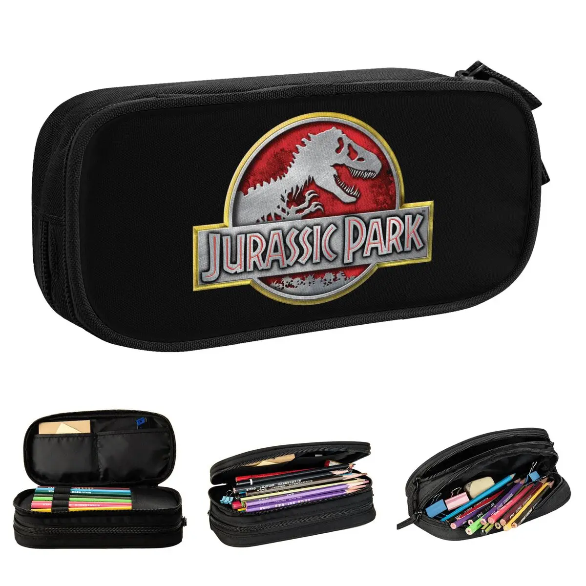 

Cute Dinosaur Jurassic Park Pencil Cases Pencilcases Pen Holder for Student Big Capacity Bag School Supplies Gifts Accessories