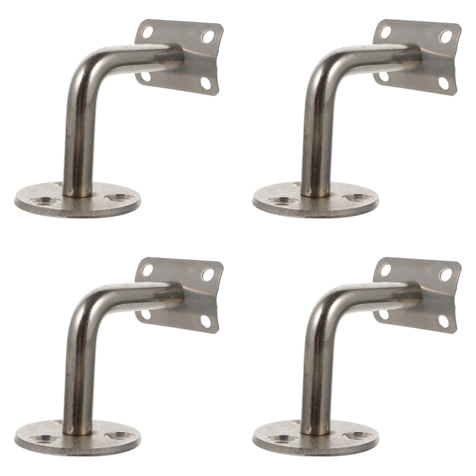 

4Pcs Stainless Steel Handrail Brackets Staircase Wall Mount Support Durable Railing Holder for Hotels Restaurants Offices Villas