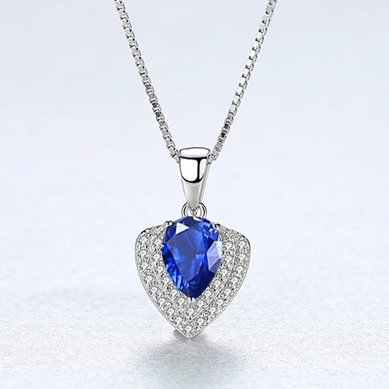 SACE GEMS Colorful Gems Pendant Necklace Women 925 Sterling Silver Clavicle Chain Wedding Party Luxury Fashion Fine Jewelry