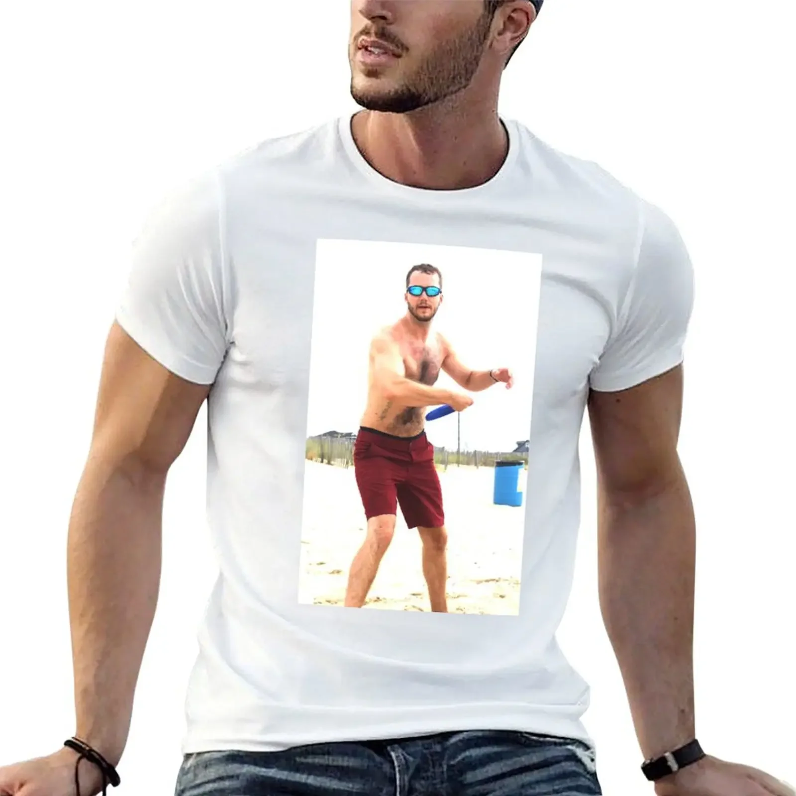 Justin Tubach Beach Line 2 T-Shirt cute tops blue lock sports fans workout shirts for men