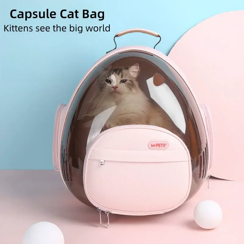 Cat Bag Outdoor Portable Pet Capsule Double Shoulder Large Capacity Dog Cat Backpack Cat Pet Bag Supplies Cute Cat Litter