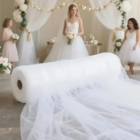 Tulle Fabric for Wedding Christmas Decorations DIY White Tutu Baby Shower Table Skirt Ceiling Decor Birthday Party Craft Supplie