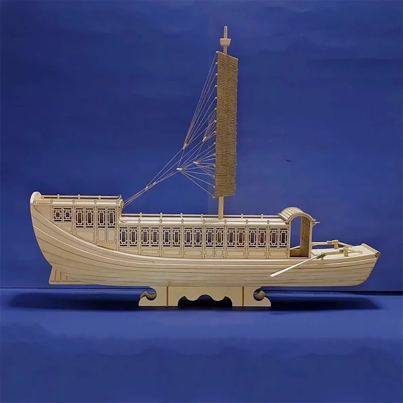 1/40 Scheepsmodel Watertransport Officieel schip Basswood-versie DIY Simulatie Chinese zeilmodel Kit Speelgoedcadeaucollectie