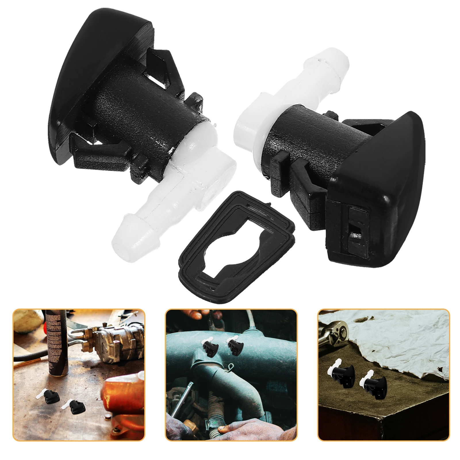 

1 Pair Windshield Washer Nozzles Replacement Durable Automotive Parts Universal Fit Car Models Easy Installation Accurate