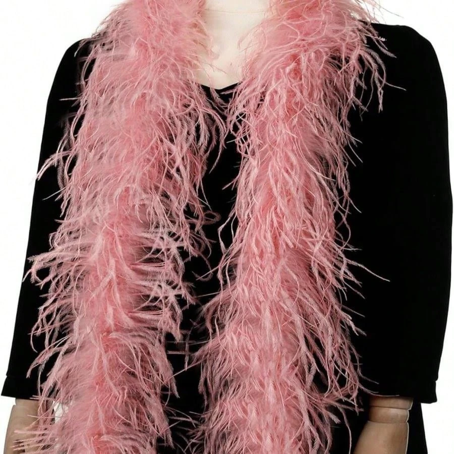 

2 метра розовый боа из страусиных перьев, шаль 2-30 слоев, пушистая отделка страусиных перьев, костюм Боа, шлейфы для украшения свадебного платья
