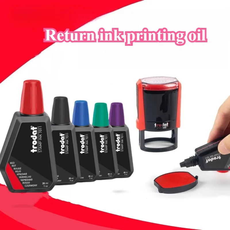 

28ml Color Ink Return Printing Oil Water-based Seal Pigment Fast-drying Ink School Office Supplies Flip Seal Refills Pigment