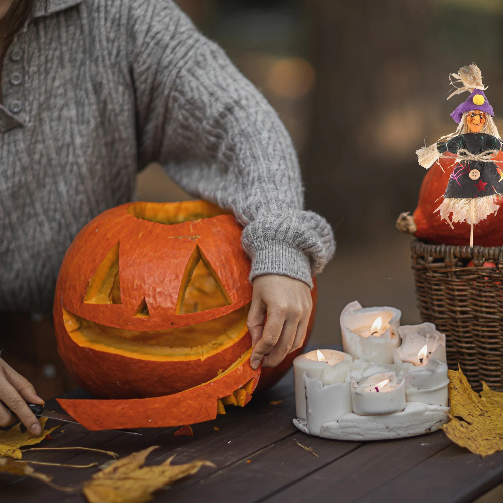 

2pcs Halloween Garden Lawn nament Straw Man Cartoon Scarecrow Decor Outdoor Party Accessories Party nament Windmill