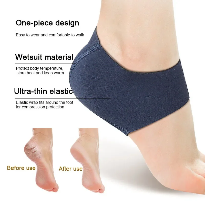 Heel Protector Cover Heel Cups Pads Sleeve Foot Care Skin Repair Cushion Heel Warm Moisturizing Dry Cracked Half-yard Socks Pad