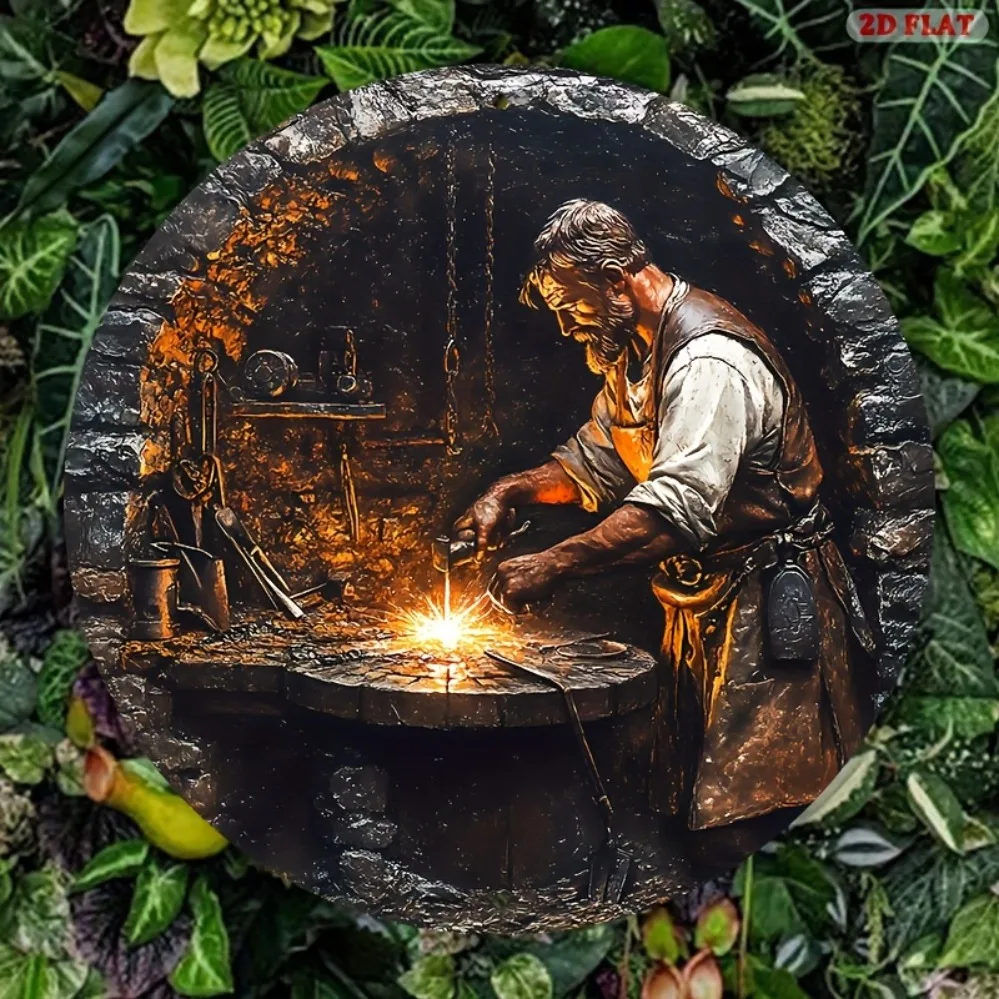 

Металлическая круглая табличка в винтажном стиле для декора стен, в стиле бохо и фермерского дома, 7,87x7,87 дюйма