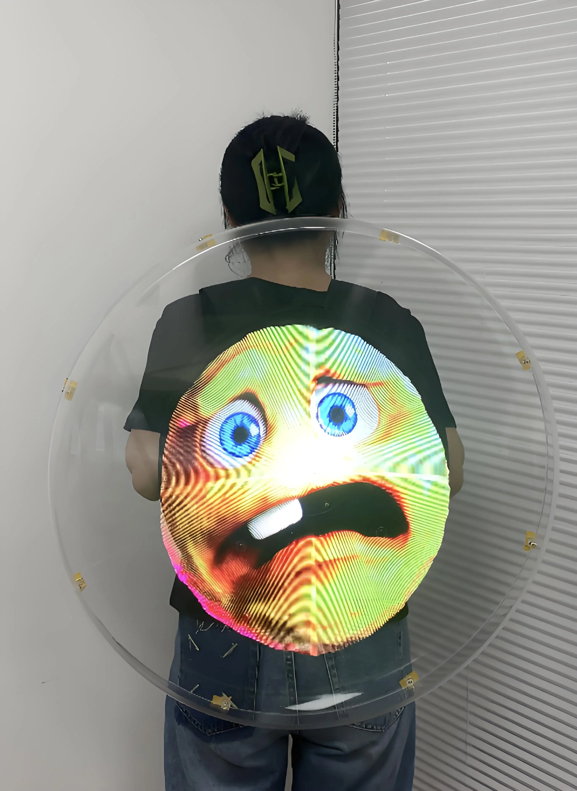 3D holographic fan backpack advertising machine transparent protective sleeve removable diversion 65 cm HD projector advertising