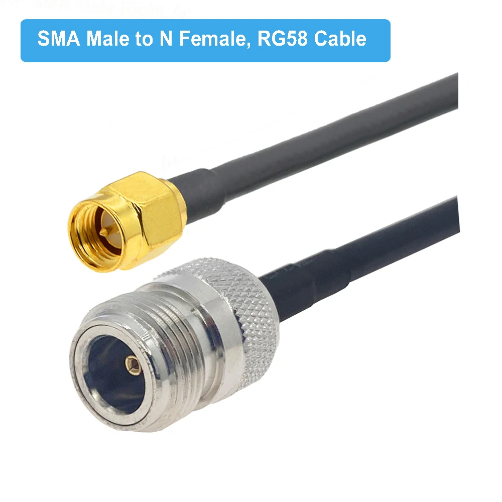 1PCS RG58 N Type Male / Female to SMA Male Plug RF Adapter Coaxial Cable Pigtail RG-58 Extension Cord Jumper 15CM 50CM 1M 2M 5M
