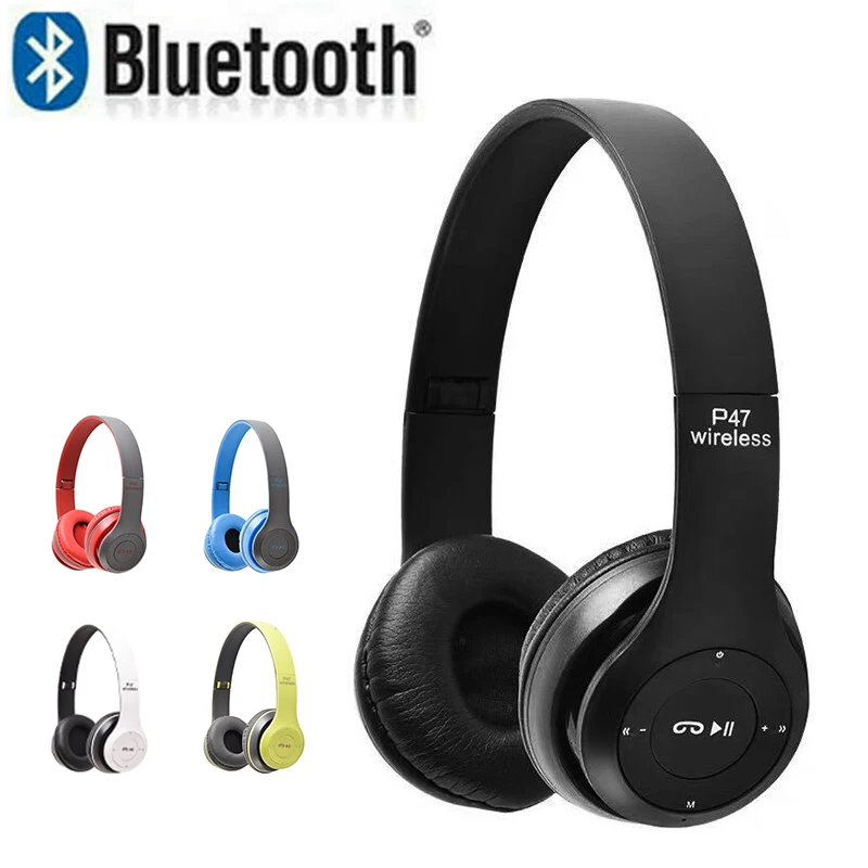 P47 Wireless Earphones 5.0 Bluetooth Headphones Foldable Bass Earphone Kid Helmet Gift For iPhone Samsung Huawei Support SD Card