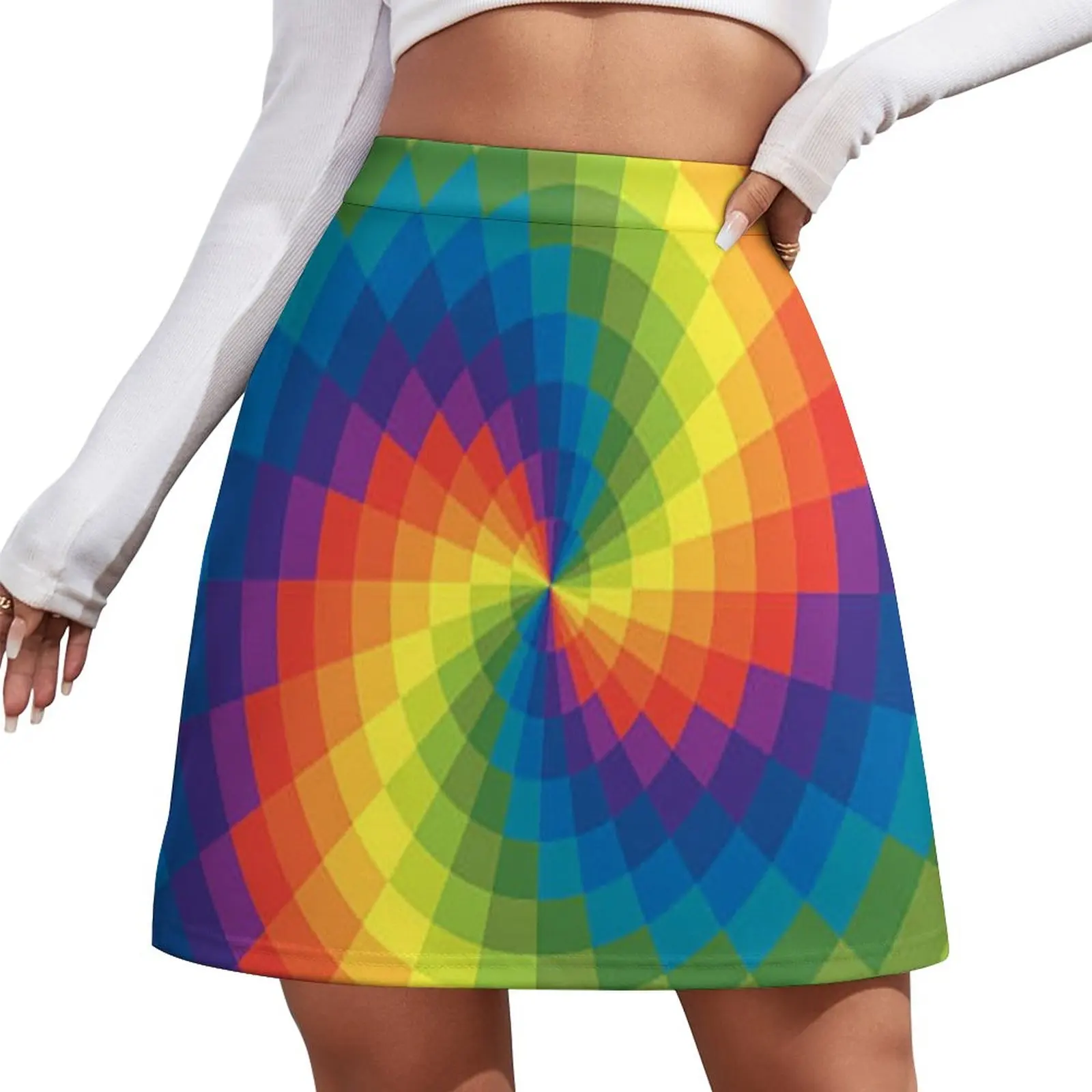 

rainbow tie dye Mini Skirt womans clothing Sexy mini skirt kpop