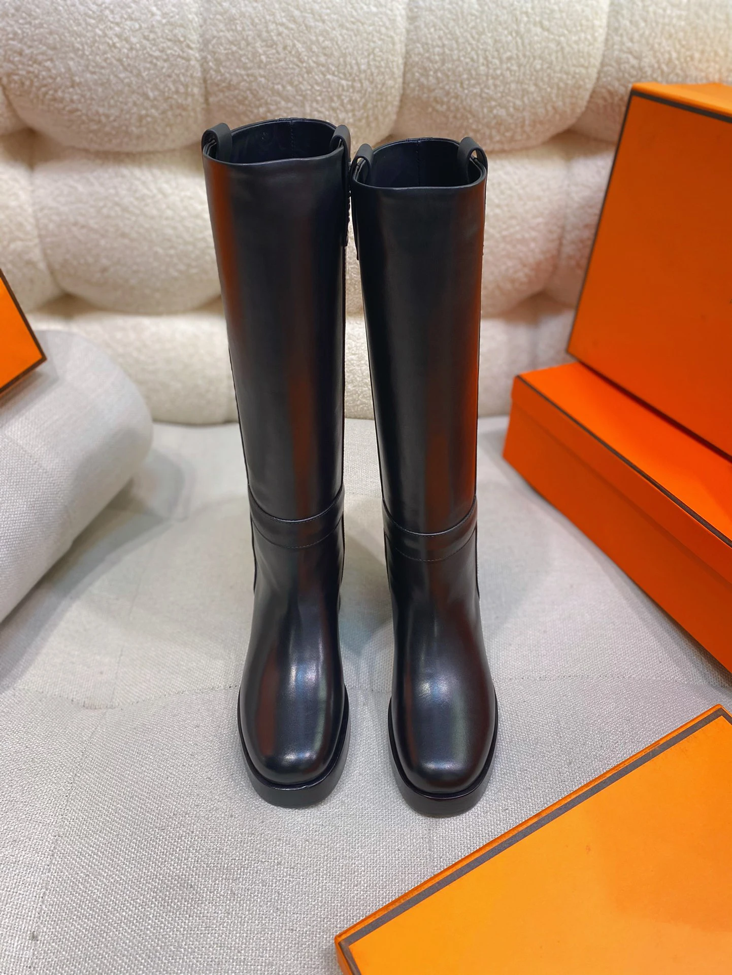 24 new fall and winter women's knight boots long boots, fashion boots, cowhide fabric, cowhide lining, sheepskin cushion foot