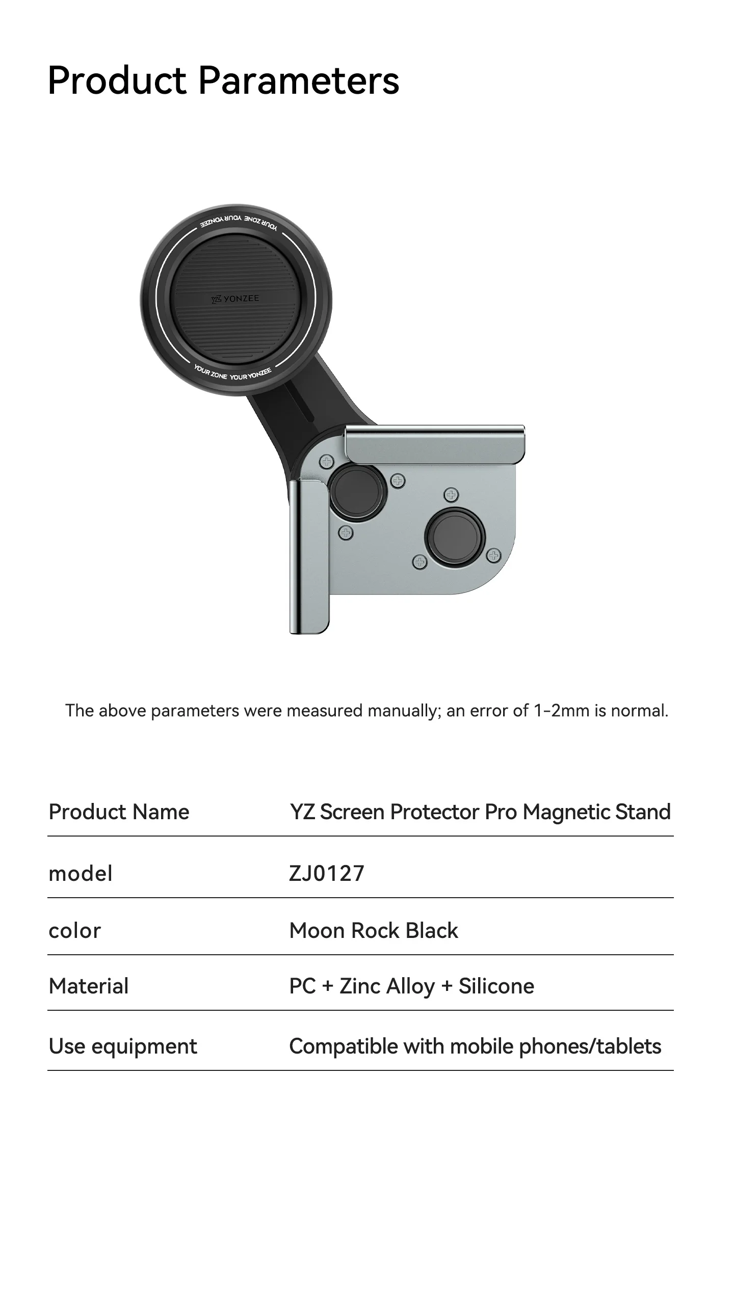 YZ Für Tesla Model Y YL 3 Juniper Standard Highland Bildschirm-Handyhalterung 180 ° Drehbarer, verstellbarer magnetischer Handyhalter – Zubehör – Detail 15
