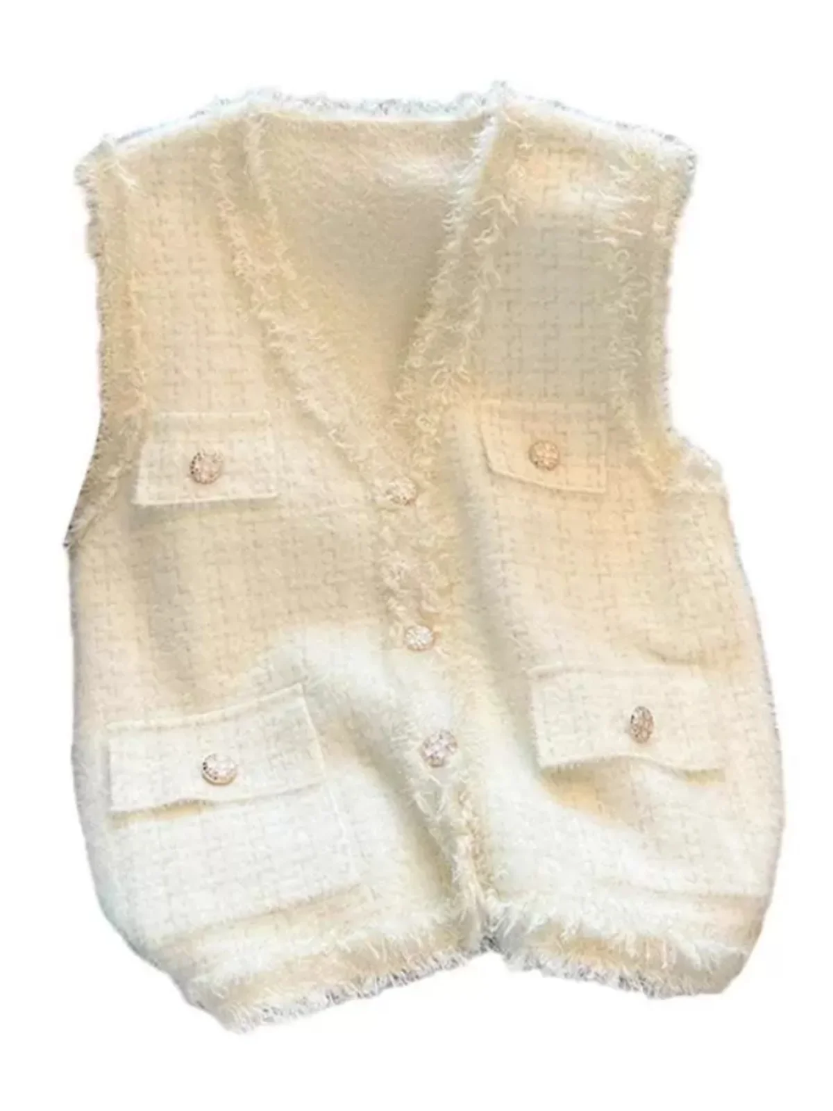 Ceco de Punto para Mujer, Primavera-Otoño, Estilo Casual para el Trabajo, Corto, con Detalle de Botones, Color Puro, Cuell...