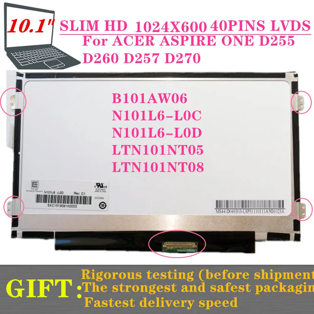 

Free Shipping 10.1'' Slim Matrix N101L6-L0D FIT B101AW06 LTN101NT08 Laptop Lcd Screen FOR Samsung NC110 Notebook Display 40PINS