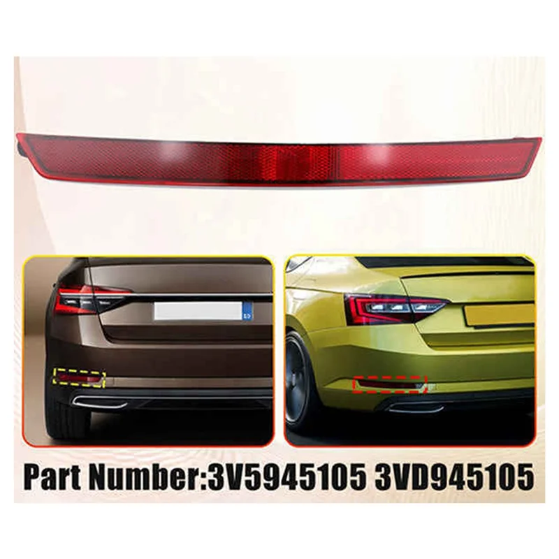3VD945105 3V5945105 & 3VD945106 3V5945106 Achterbumper Reflector Covers Voor Skoda Superb III 2015-2020 Auto