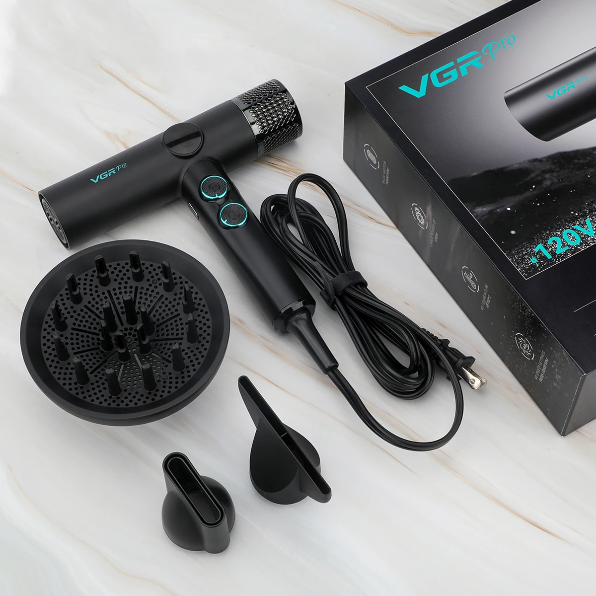 

VGRPRO V-401 PRM11000+ BLDC High Speed 1200W 120V Barber Salon Professional Ioinc Hair Dryer