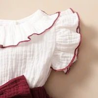 Baby Girl Red Wine with white 3-layer cupcake dress 5